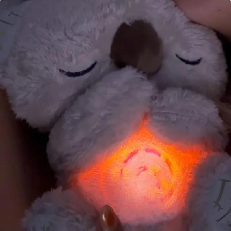 *Cuddly Koala Plush Sleep Aid with Soft Glow Night Light Calming Music and Simulated Breathing Comforting Bedtime Comfort Toys~