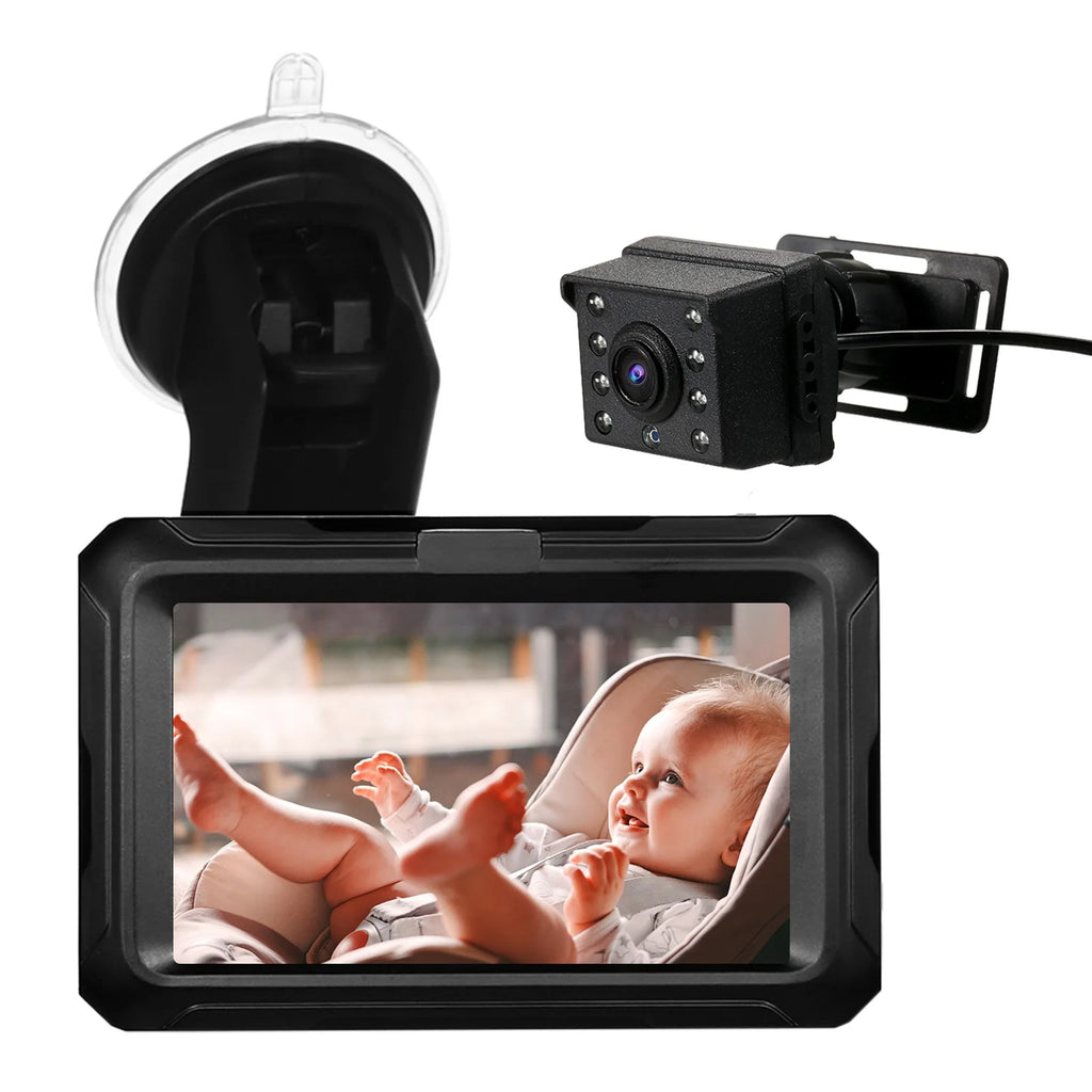 1080P Baby Car Mirror Monitor with Camera Baby Car Mirror with 4.3'' IPS Screen Night Vision Function for Infants Kids Pets