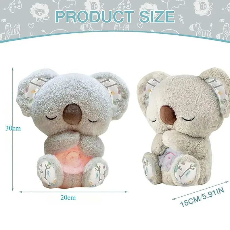 *Cuddly Koala Plush Sleep Aid with Soft Glow Night Light Calming Music and Simulated Breathing Comforting Bedtime Comfort Toys~